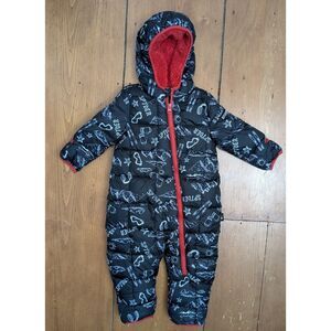 Spyder Infant Boys 1 Piece Hood Snowsuit Bodysuit 9-12 Month Black Red NWOT